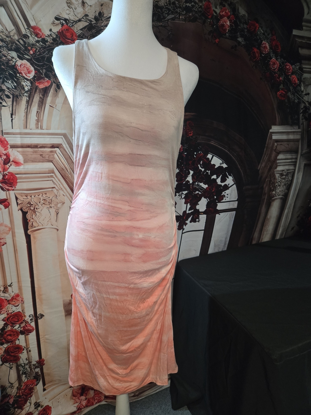 River + Sky Sleeveless Ombre Peach Pink Tank Dress